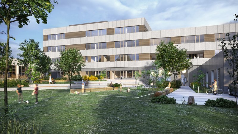 Erweiterung Georg v Peuerbach Gymnasium Visualisierung Schulgarten