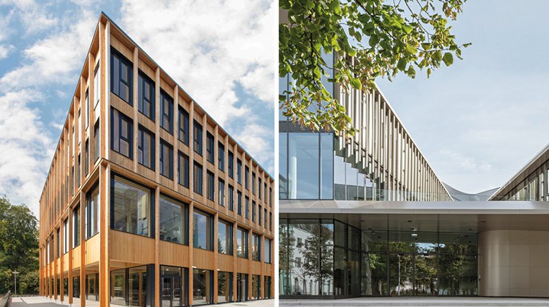 Ilse Wallentin Haus (links) und Future Art Lab (rechts)