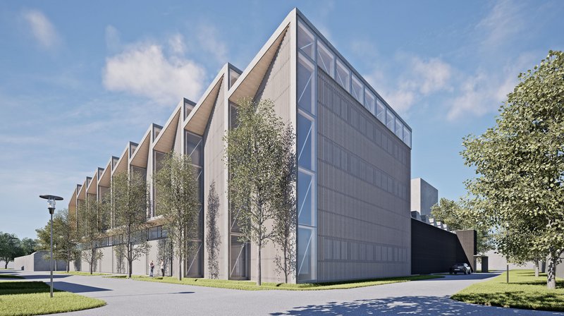 Rückseite TVFA Prüfhalle