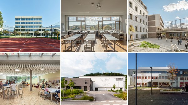 Collage Architekturfotos Schulen