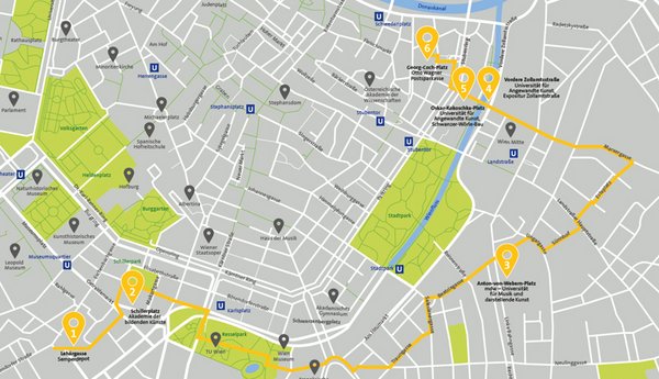 Stadtplan Kunstunis Wien