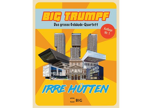 Cover Gebäudequartett "BIG Trumpf – Irre Hütten"