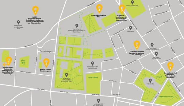 Stadtplan Wien Medizinische Unis