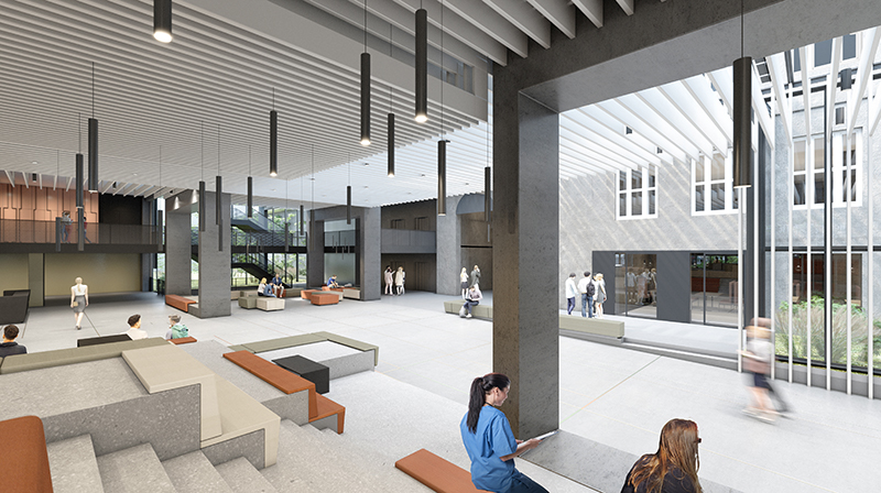 MedUni Campus Mariannengasse Visualisierung Foyer