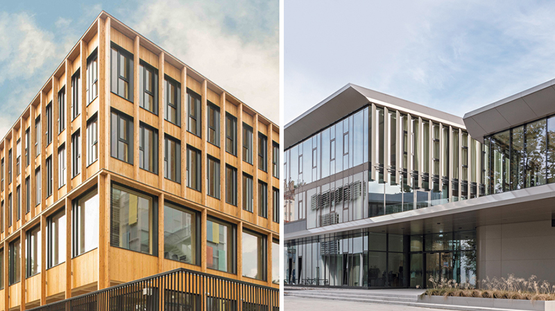 Ilse Wallentin Haus (links) und Future Art Lab (rechts)