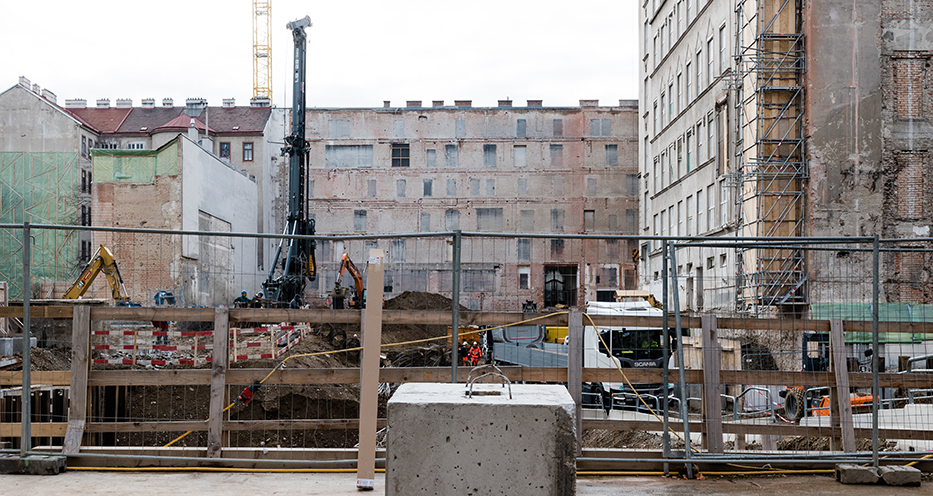 Grundsteinlegung am MedUni Campus Mariannengasse - Baustelle