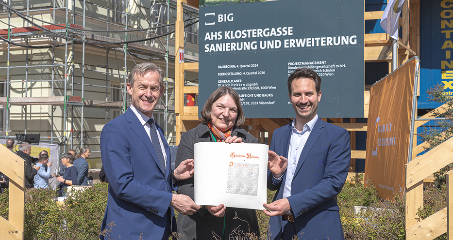 Grundsteinlegung Modernisierung & Erweiterung BG 18 Klostergasse